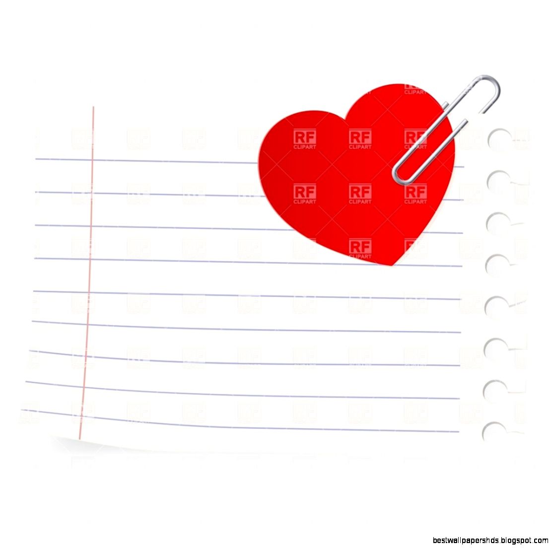 Love letter exercise book sheet with attached paper heart 8293 Love letter exercise book sheet with attached paper heart 8293