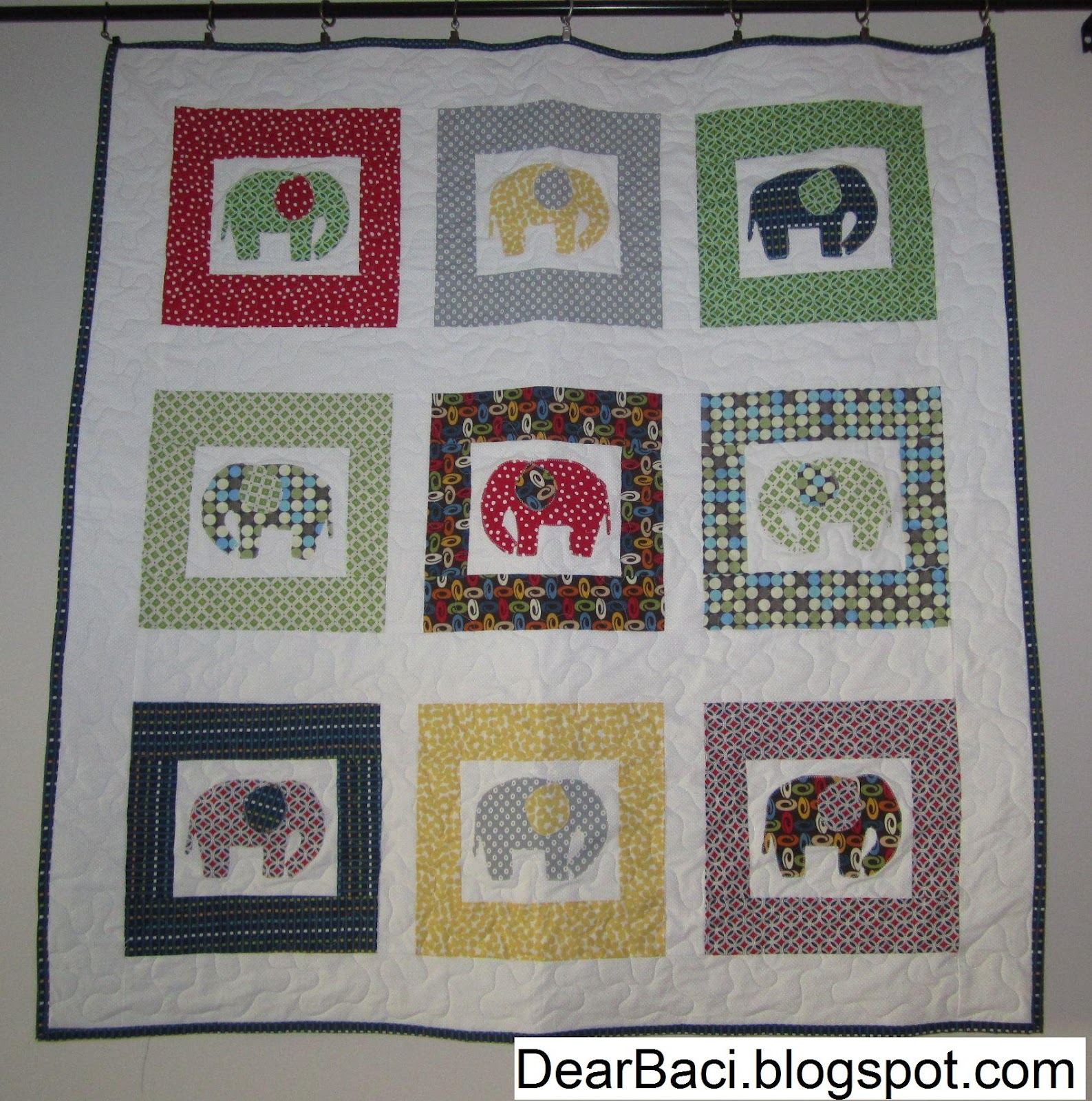 Dear Baci Nine Little Elephants A Baby Quilt