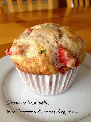 Strawberry Basil Muffins | Addicted to Recipes