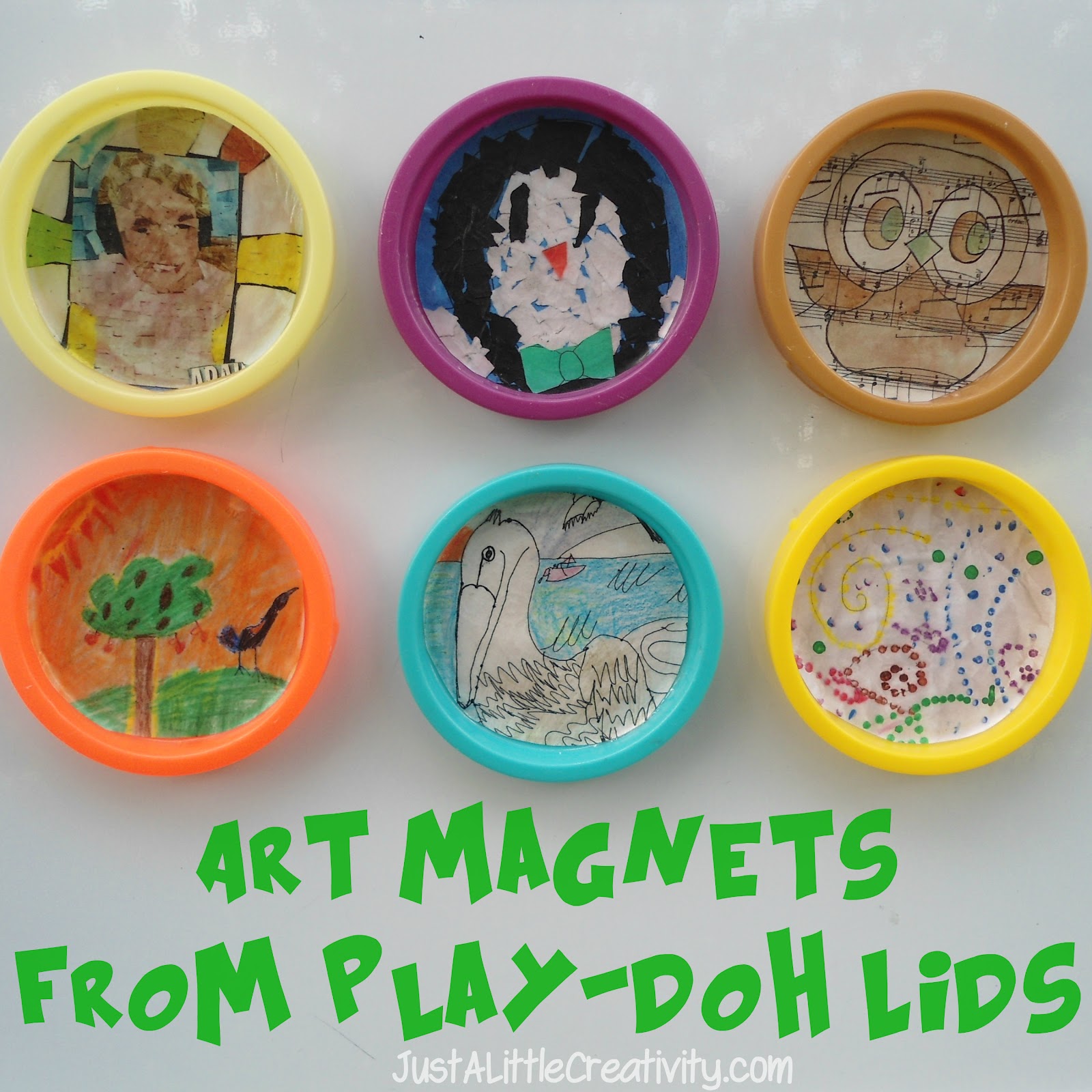 Art From PlayDoh Lids Mom 4 Real