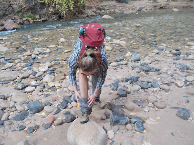 Hiking the narrows Zion National Park
