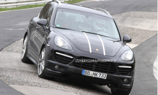 Evidence is the first picture of the 2012 Cayenne Turbo S on road test in 