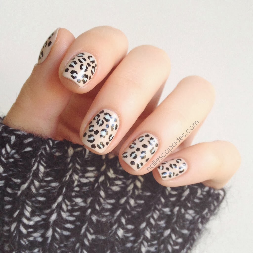 Nail Escapades: Mint / Beige Leopard Nails
