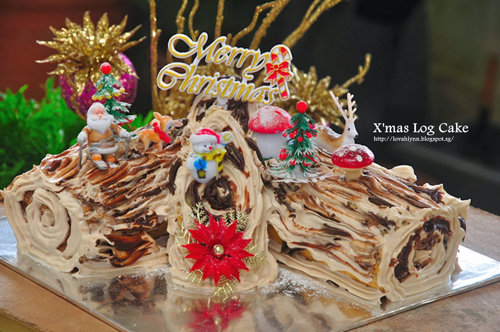 圣诞节最具有代表性的超萌蛋糕——圣诞树根蛋糕