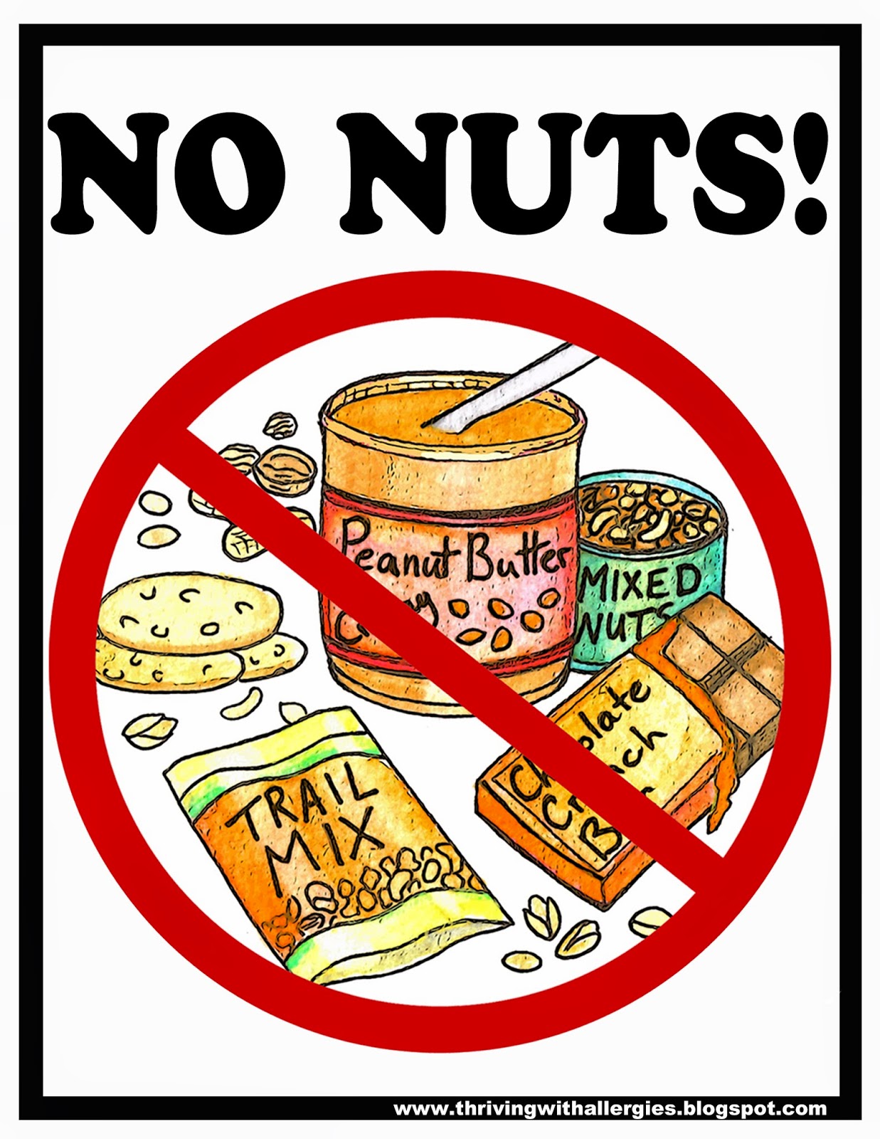 Thriving With Allergies: Peanut, tree-nut free classroom poster, Food Allergy ...1237 x 1600