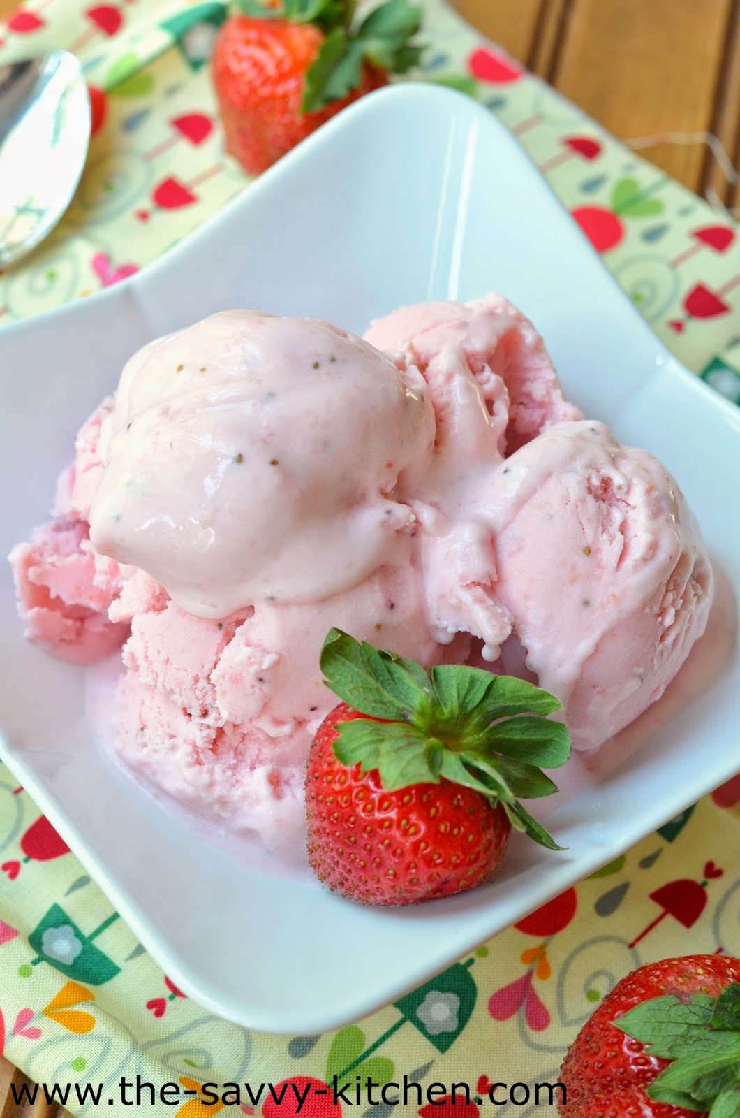 The Savvy Kitchen Strawberry Frozen Yogurt