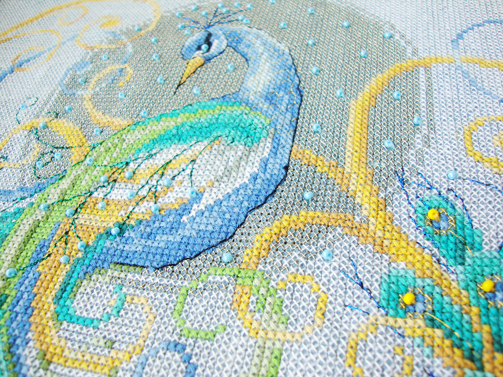 Animals, Beaded, Birds, Cross Stitch, Handmade, Peacock