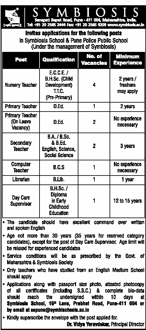 Library Soup Pune Jobs Vacancy Of Librarian At Symbiosis School