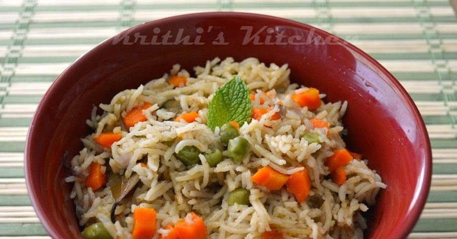 Krithi's Kitchen: Easy Vegetable Pulao | Pressure cooker Pulao