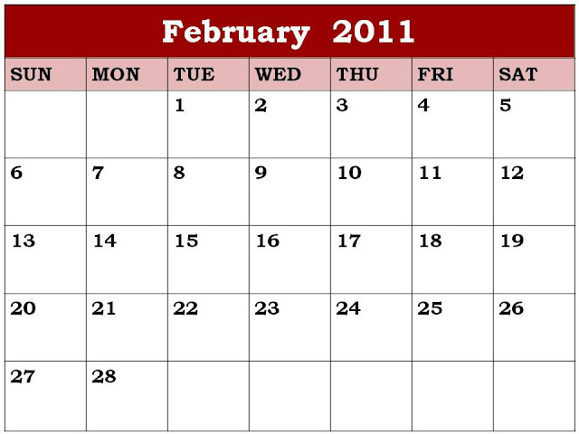 february calendar. february calendar