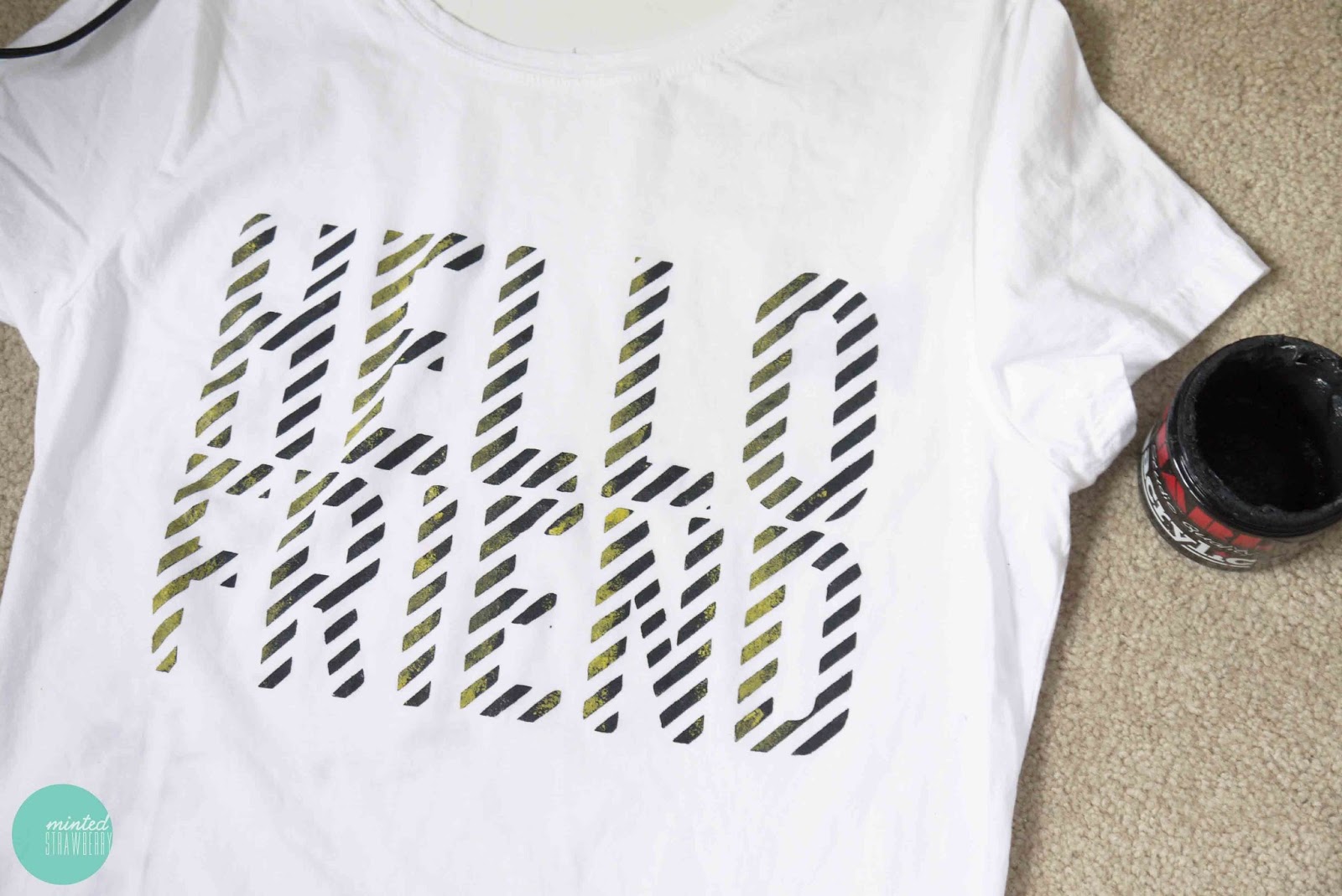 DIY Striped Stenciled Shirt Minted Strawberry