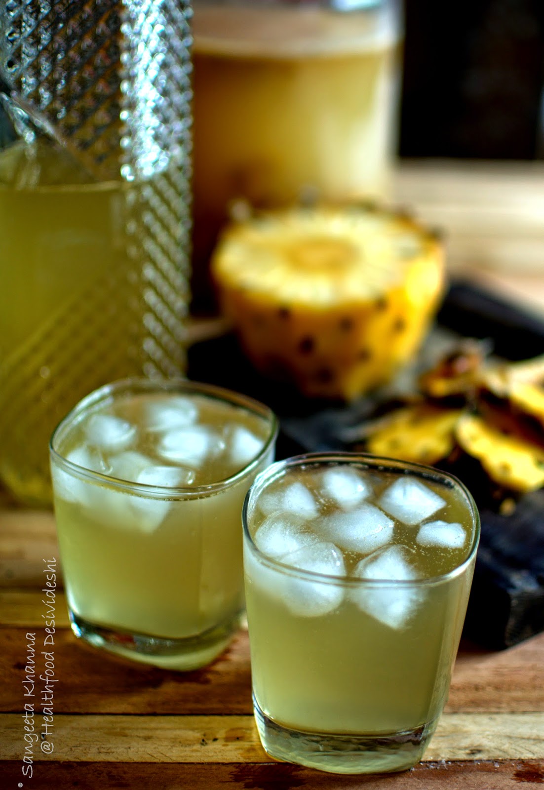 Fermented drinks and condiments Pineapple kanji a kanji made with