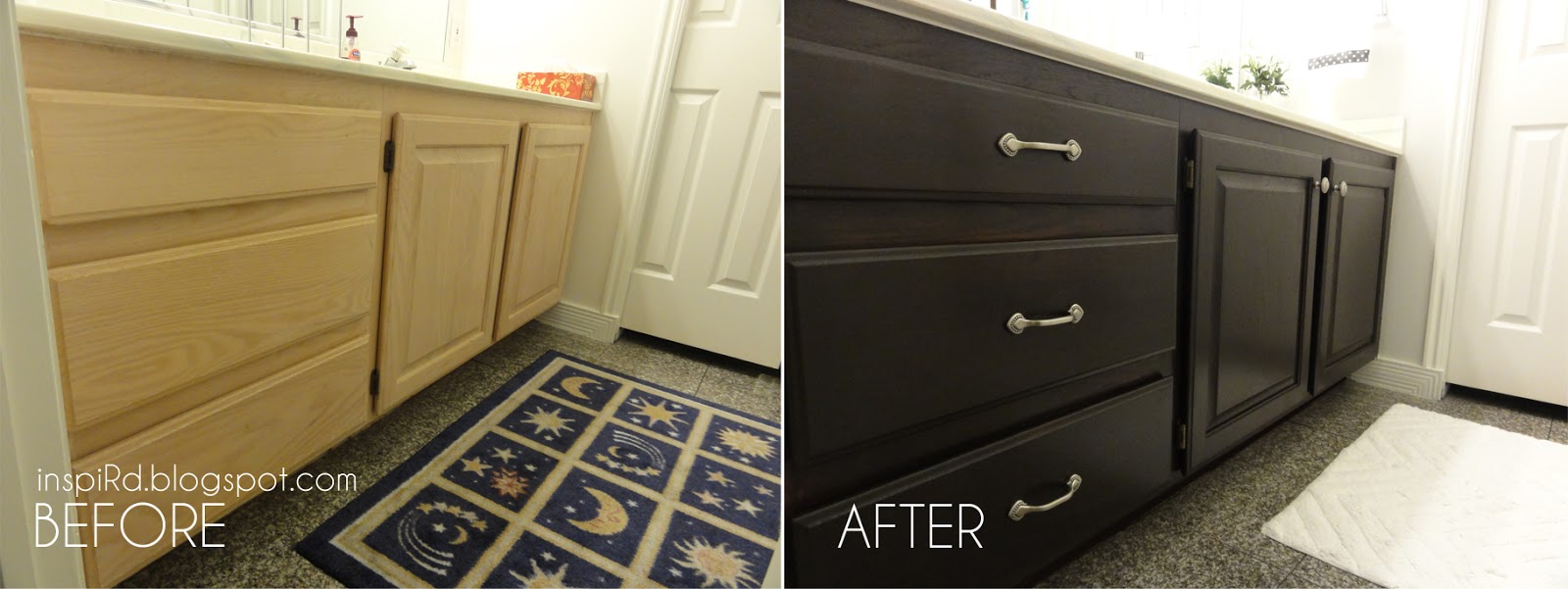 inspiRd Staining Bathroom My First DIY Project!