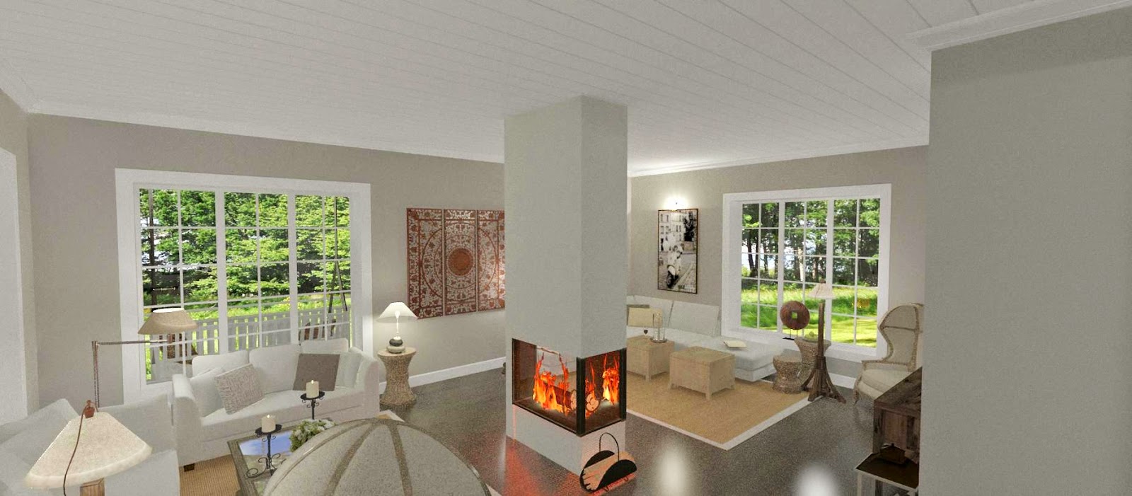 Den vita drömgården: new england inspirerad villa med gästhus