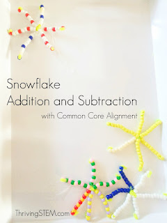 Beaded Snowflake Addition and subtraction practice