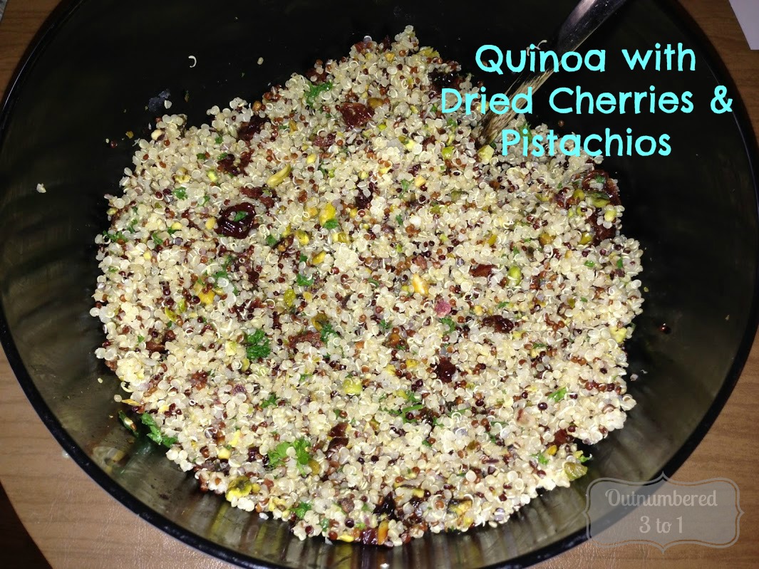 Quinoa with Dried Cherries & Pistachios Recipe Outnumbered 3 to 1