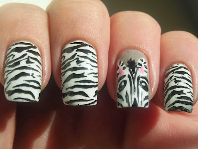 Zebra and Cheetah Nail Designs