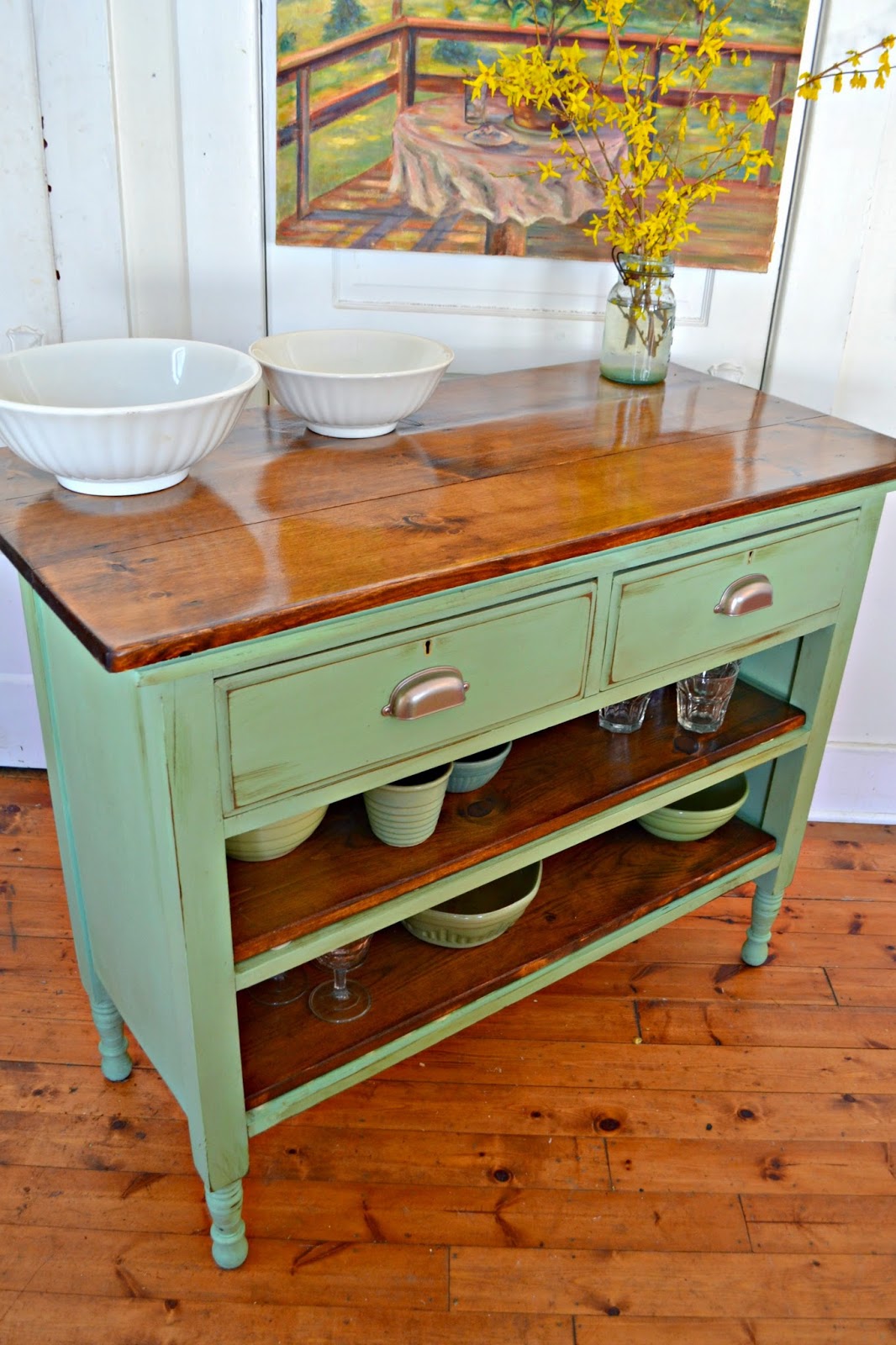 Heir and Space: Antique Dresser Turned Kitchen Island