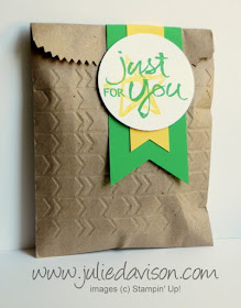 Stampin' Up! Watercolor Words Gift Bag #stampinup gift-giving www.juliedavison.com