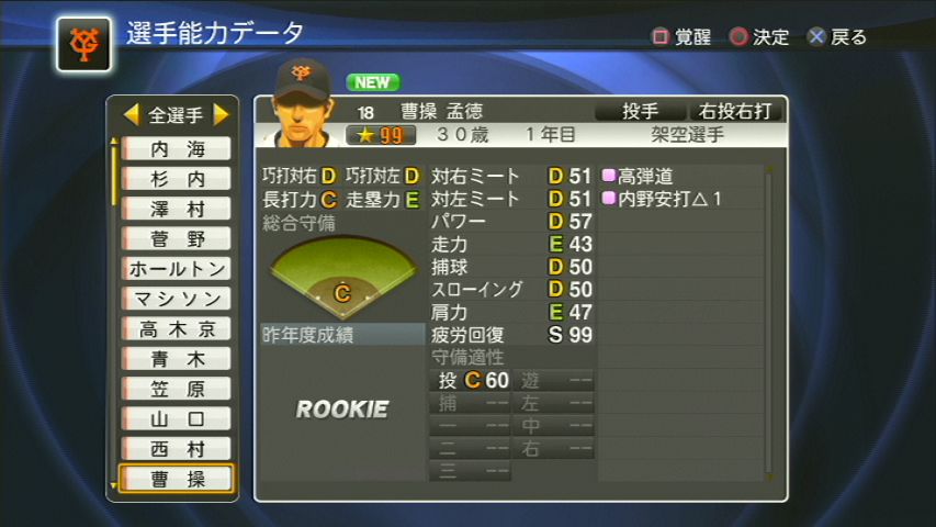 武将データ 曹操孟徳 プロスピ三国志