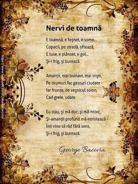 George Bacovia Nervi De Toamna Comentariu Literar