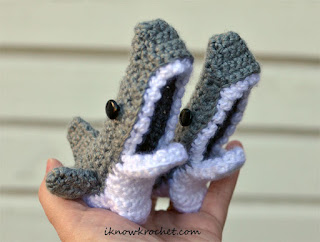 crochet shark booties