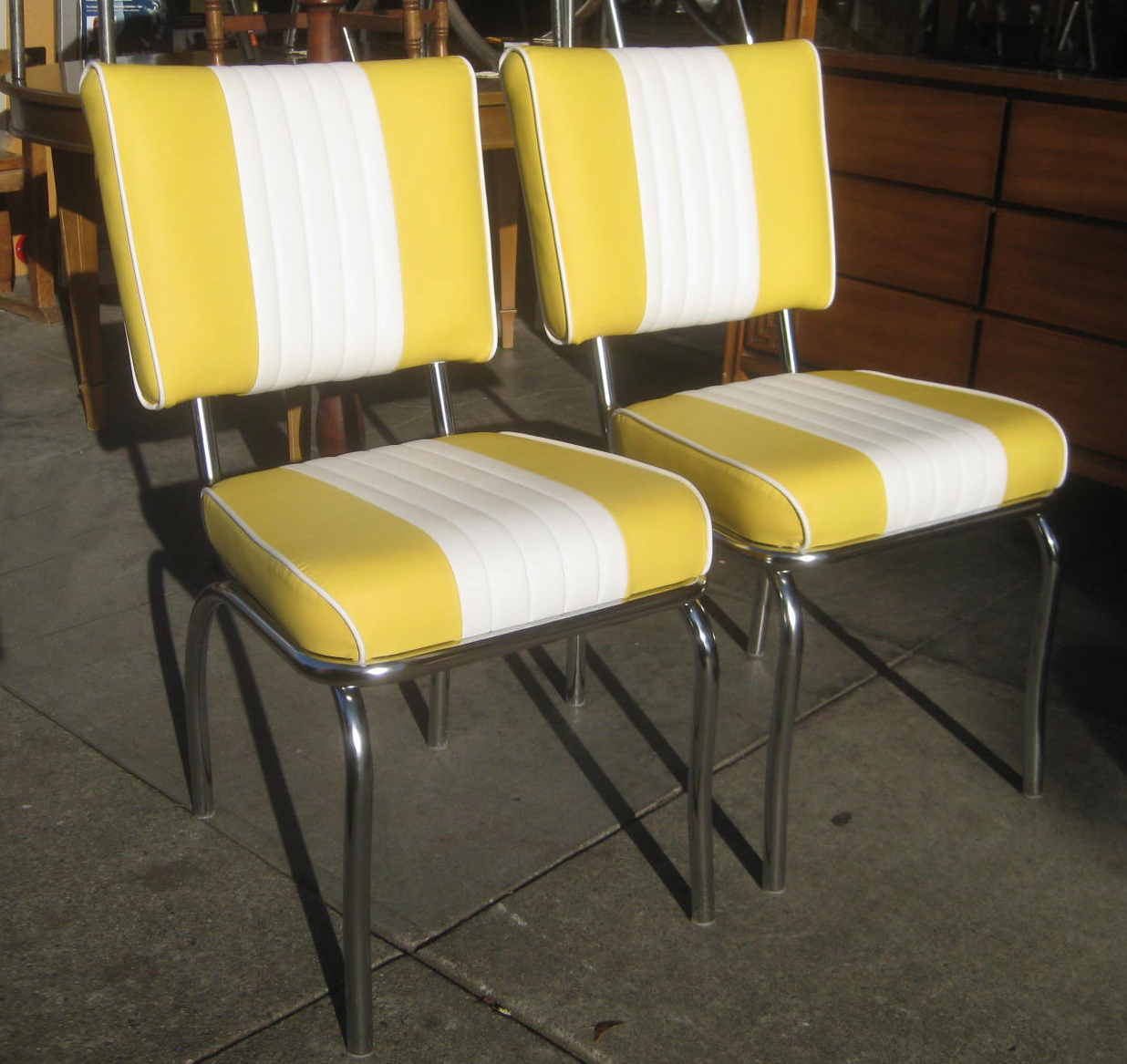 UHURU FURNITURE & COLLECTIBLES: SOLD - Bright Yellow Kitchen Chairs