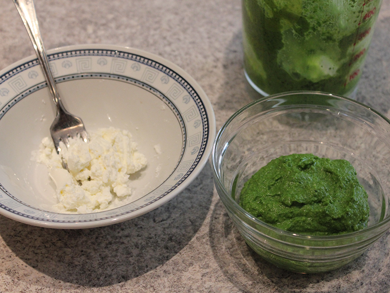 Ammazza Che Fame Spaghetti al pesto di rucola con robiola