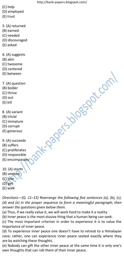 Chaitanya Godavari Grameena Bank Examination Question Papers