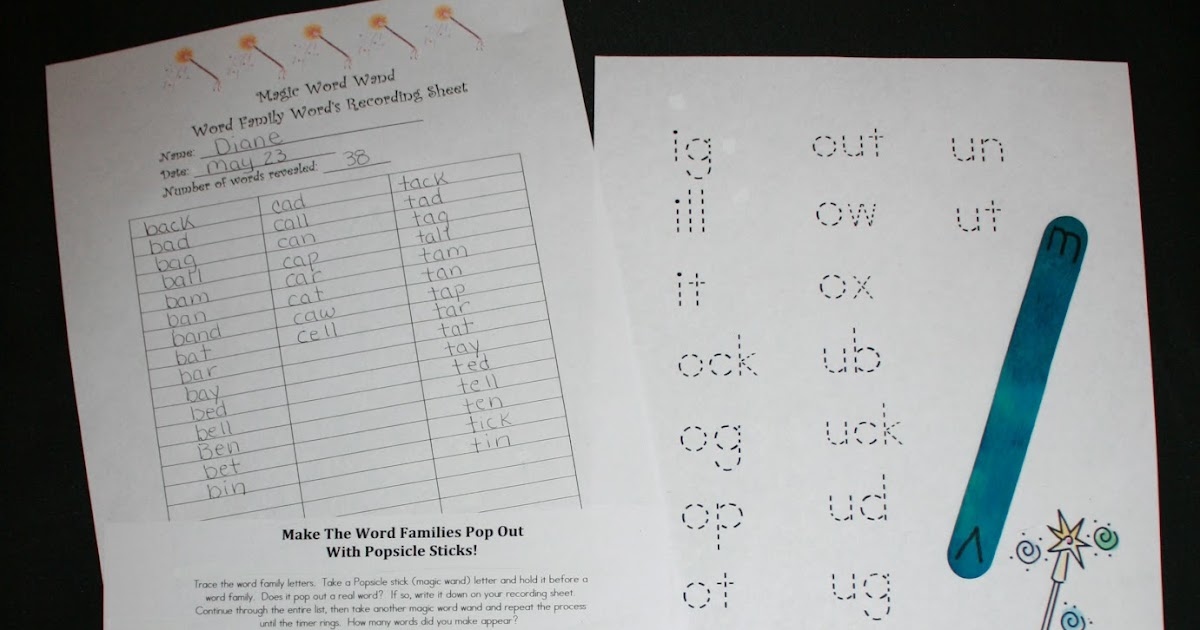 Classroom Freebies Word Family Letter Wands