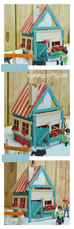 rumah boneka dari stik es krim cara membuat rumah boneka dari stik es krim