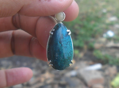 Koleksi Batu Antik: BC36- Liontin Bacan Biru Kehijauan_SOLD