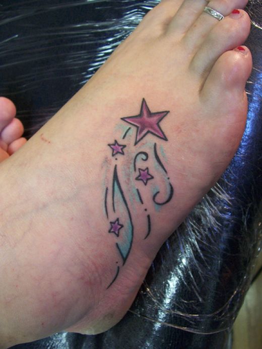 girl tattoo and star