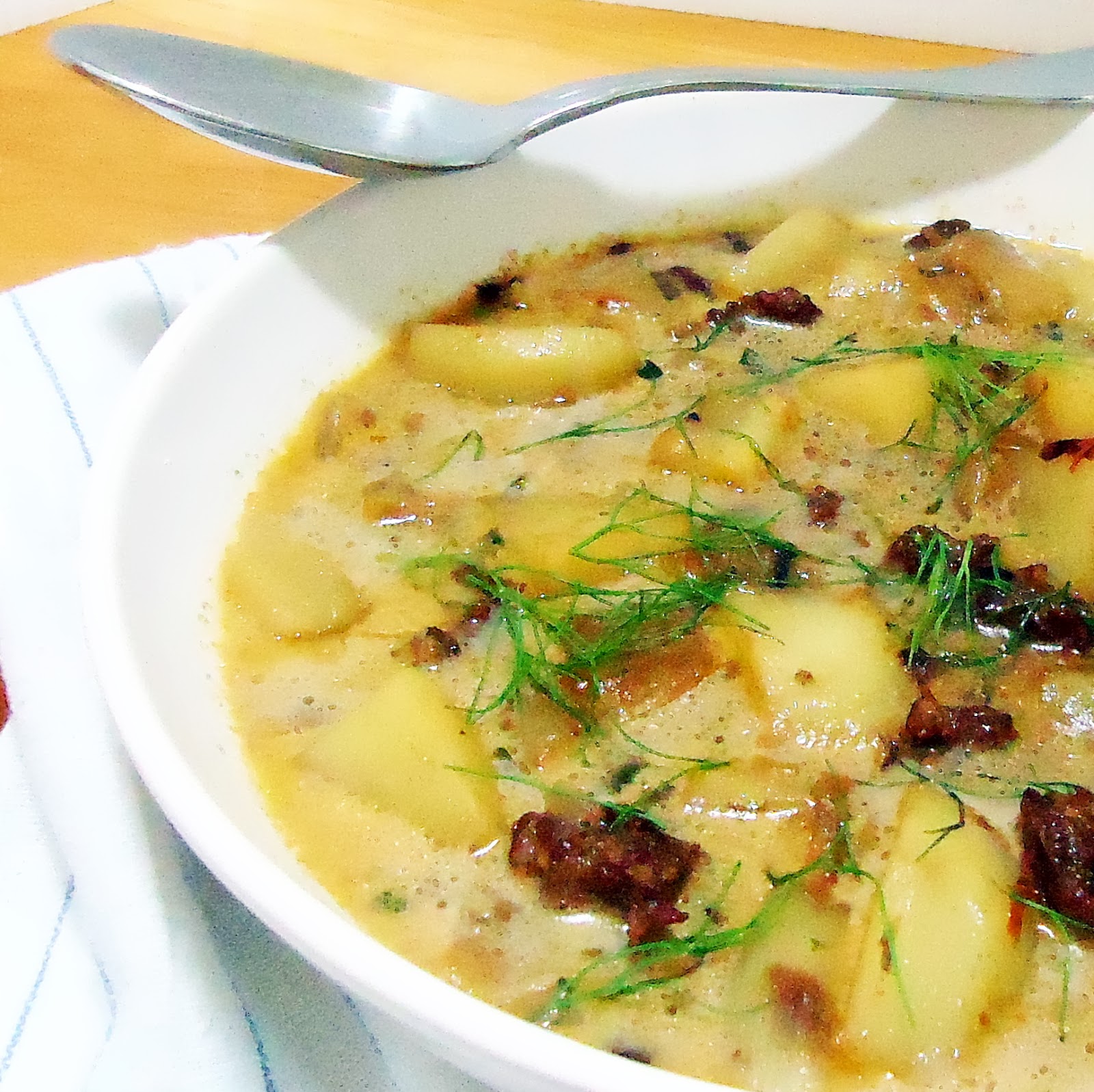 One Perfect Bite Sausage, Potato and Fennel Soup