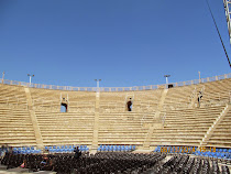 U-shaped open air Roman seaside theater, Caesarea, Israel