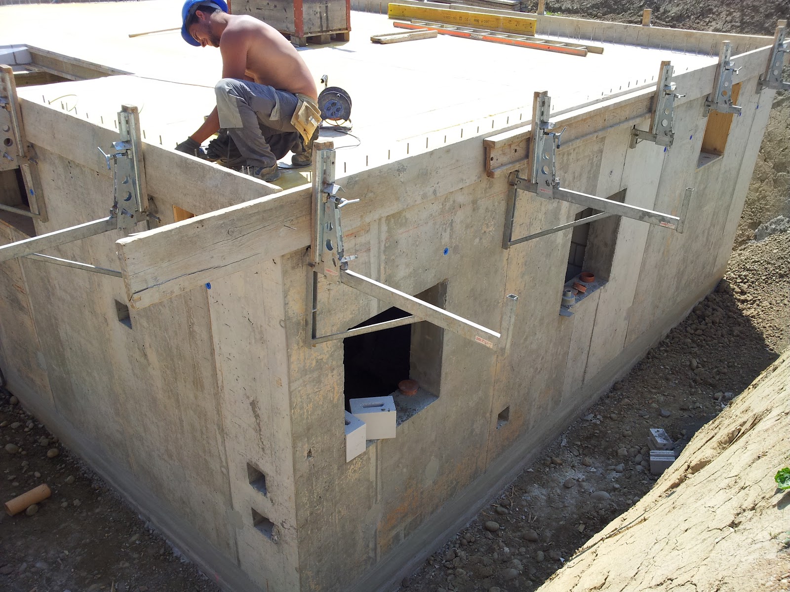 Schalsteine Verputzen Schalung Fundament