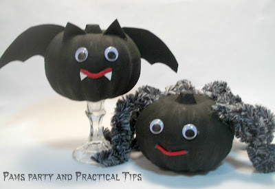 How to make a bat pumpkin and a spider pumpkin