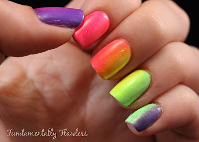 Fundamentally Flawless: Models Own Ice Neon Gradient Nails