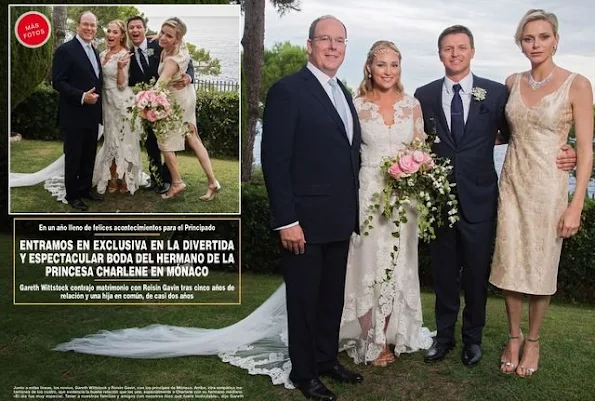 Prince Albert of Monaco and Princess Charlene of Monaco attended the wedding of Gareth Wittstock and Roisin Gavin at the Principality's City Hall in Monaco