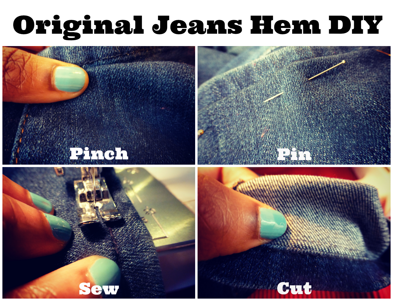 Original Jeans Hem Tutorial Thriftanista in the City