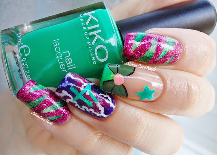 Silvia Lace Nails Sailor Moon collab manicure Sailor Jupiter