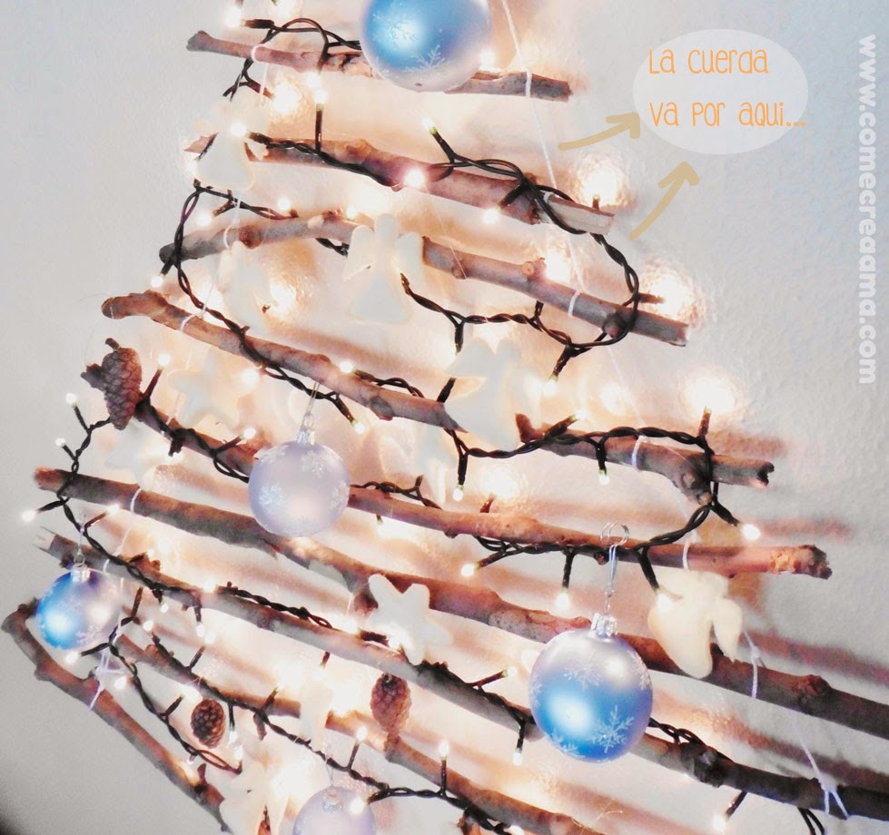 Como hacer árbol navidad palos