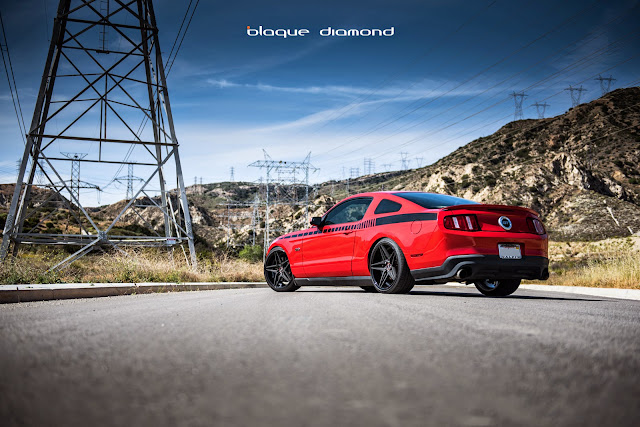 2012 Ford Mustang GT 5.0 With 20 BD-8's in Two-Tone Black - Blaque Diamond Wheels