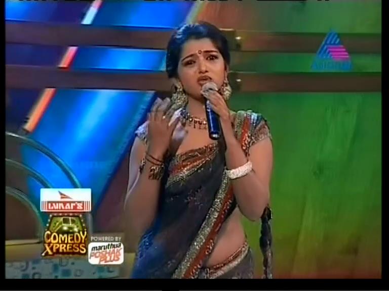 Malayalam Television Anchor Meera Anil Hot Navel And 
