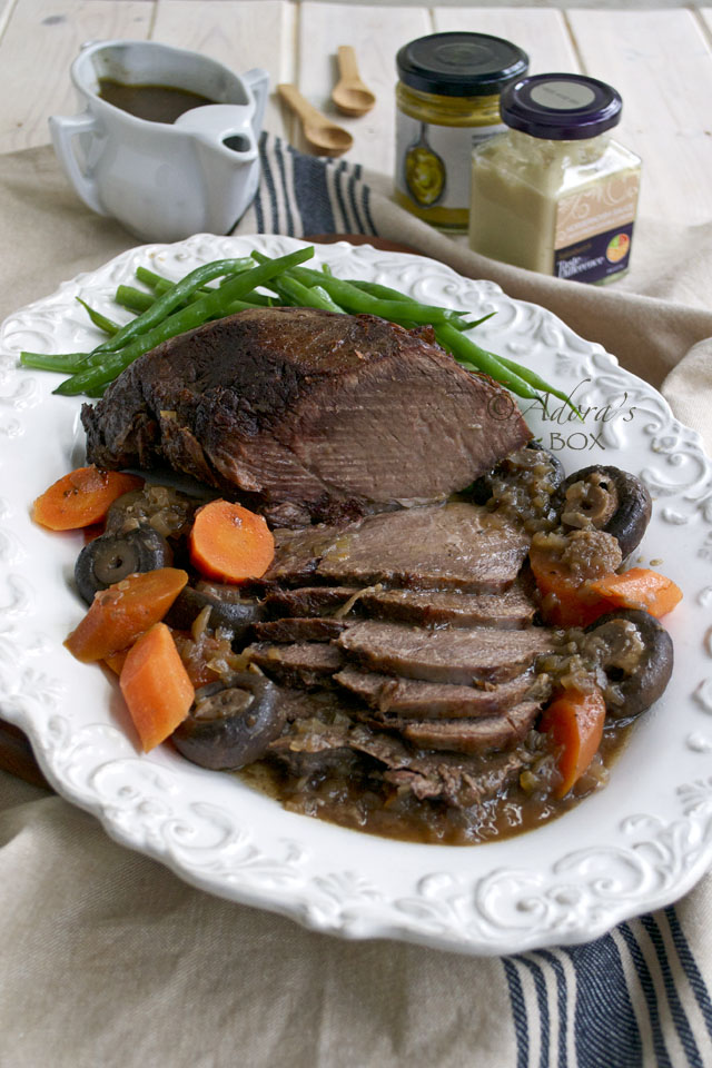 Adora's Box POT ROAST BEEF WITH RED WINE AND MUSHROOMS