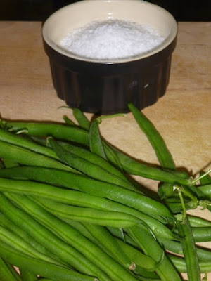 Fresh beans and salt used to make British Green Bake