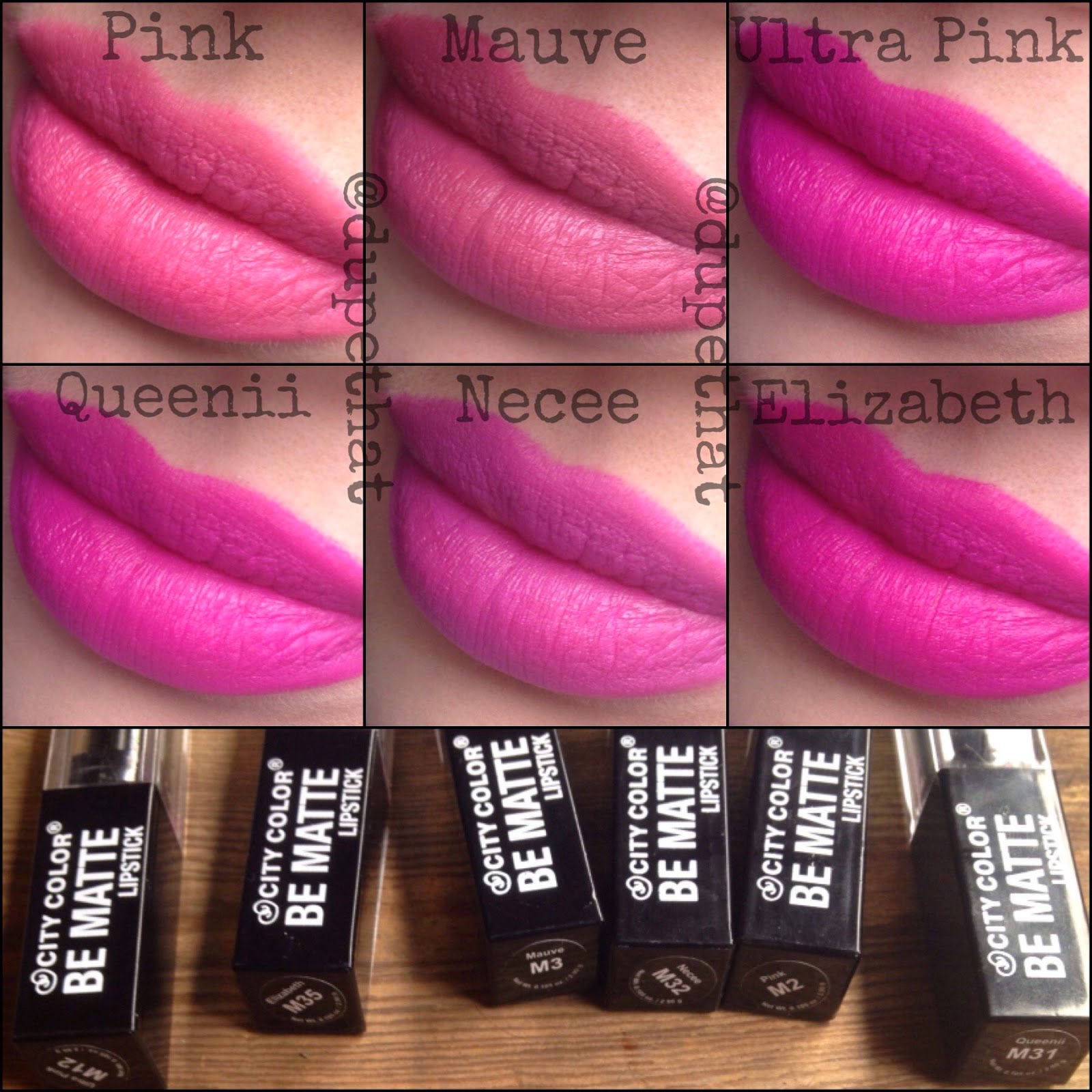 Dupethat City Color Be Matte Lipsticks Review