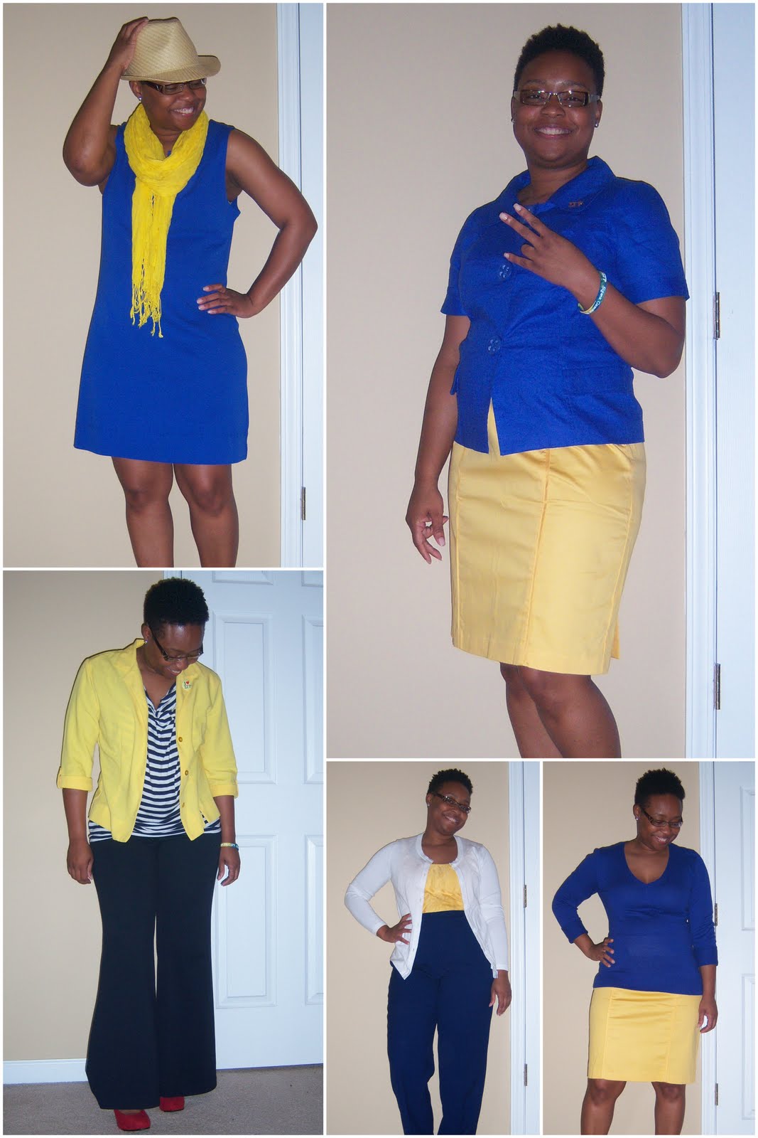blue and gold outfits
