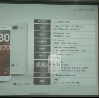 LG Optimus G Pro New Leaked Image Specs