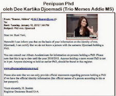 Trionya Memes Addie MS Penipu PhD Universitas Amsterdam Bernama Dee Kartika Djoemadi